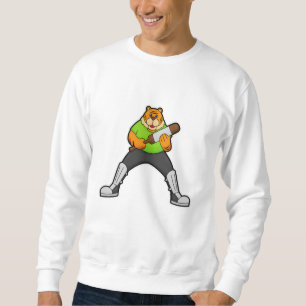 Tiger at Cricket with Cricket bat Sweatshirt