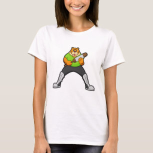 Tiger at Cricket with Cricket bat T-Shirt