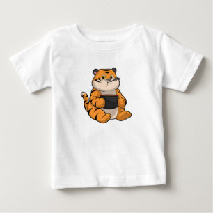 Tiger at Eating with Bowl Baby T-Shirt