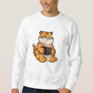 Tiger at Eating with Bowl Sweatshirt