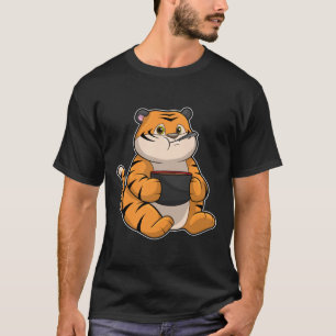 Tiger at Eating with Bowl T-Shirt