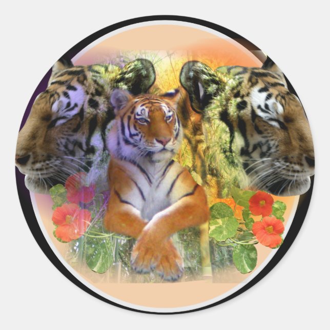 Tiger at Henry Doorly Zoo Classic Round Sticker (Front)
