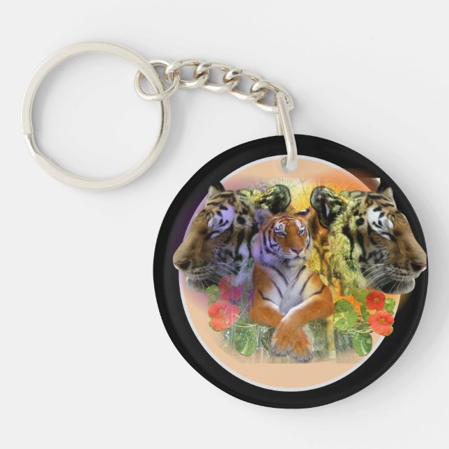 Tiger at Henry Doorly Zoo Key Ring (Front)