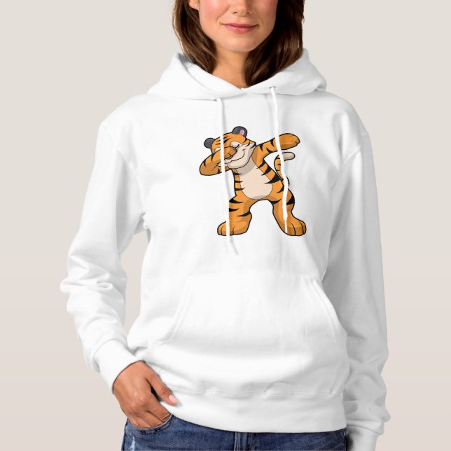 Tiger at Hip Hop Dance Dab Hoodie (Front)