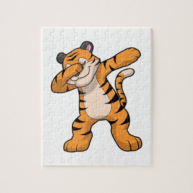 Tiger at Hip Hop Dance Dab Jigsaw Puzzle (Vertical)