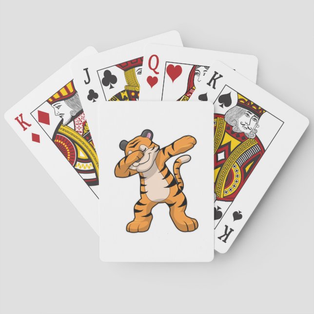 Tiger at Hip Hop Dance Dab Playing Cards (Back)