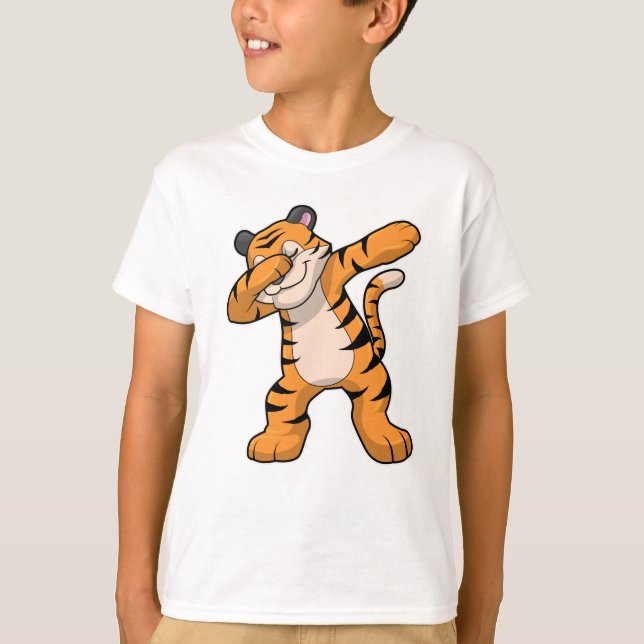 Tiger at Hip Hop Dance Dab T-Shirt (Front)
