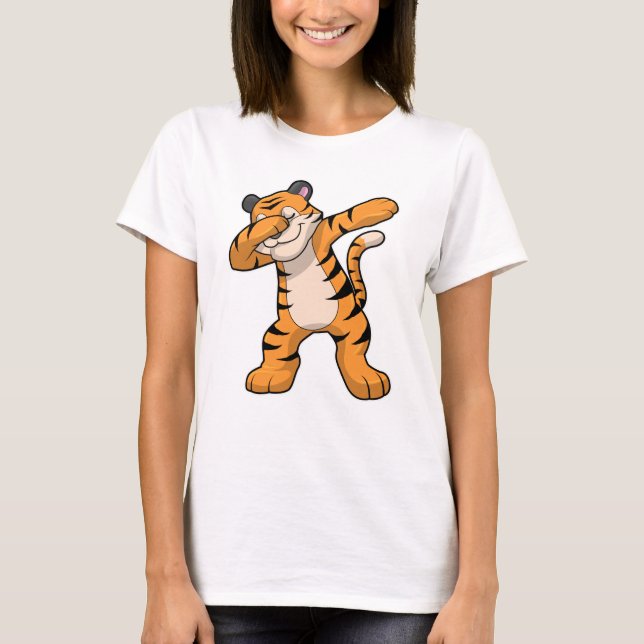 Tiger at Hip Hop Dance Dab T-Shirt (Front)