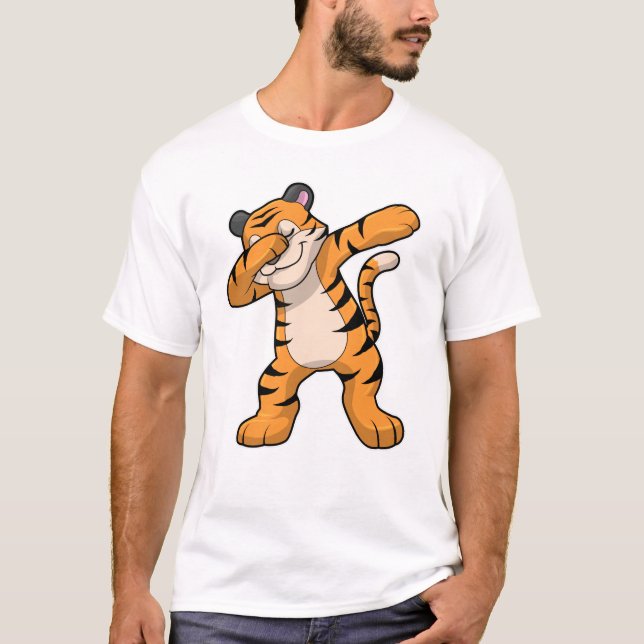 Tiger at Hip Hop Dance Dab T-Shirt (Front)