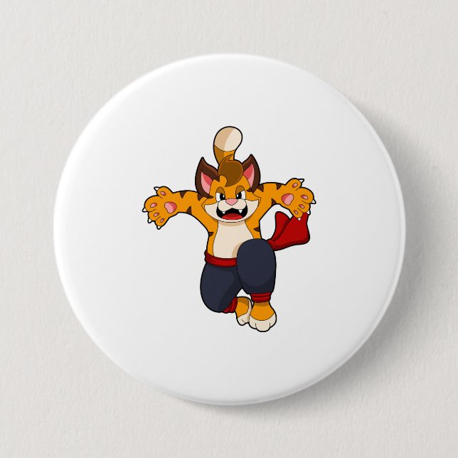 Tiger at Martial arts Karate 7.5 Cm Round Badge (Front)
