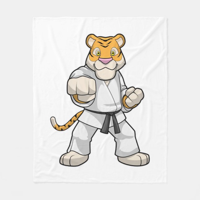 Tiger at Martial arts Karate Fleece Blanket (Front)