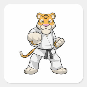 Tiger at Martial arts Karate Square Sticker
