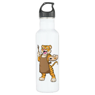 Tiger at Painting with Paint & Brush 710 Ml Water Bottle