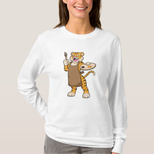 Tiger at Painting with Paint & Brush T-Shirt