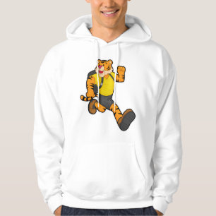 Tiger at Running with Backpack Hoodie