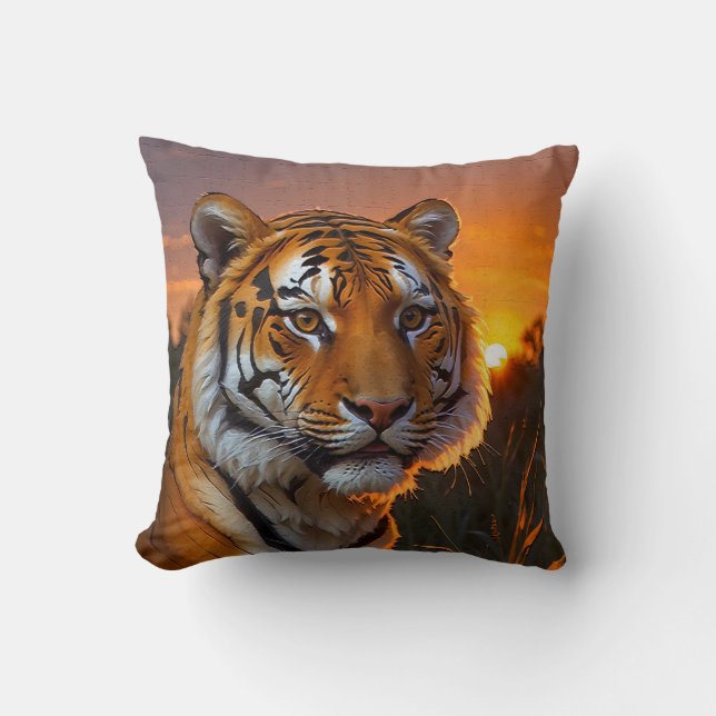 Tiger at Sunset Cushion (Front)