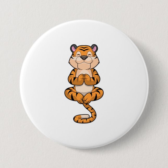 Tiger at Yoga Fitness 7.5 Cm Round Badge (Front)