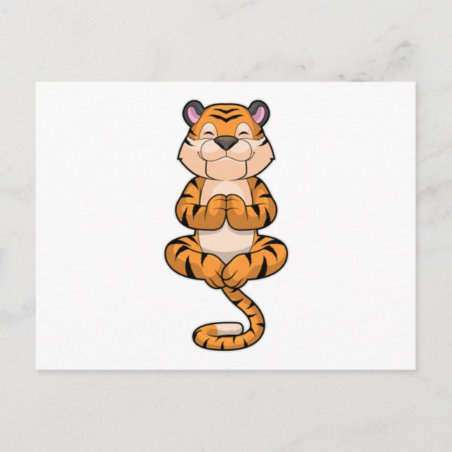 Tiger at Yoga Fitness Postcard (Front)