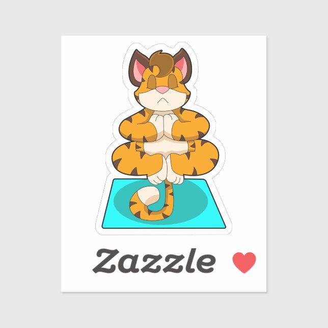 Tiger at Yoga on Yoga mat (Sheet)