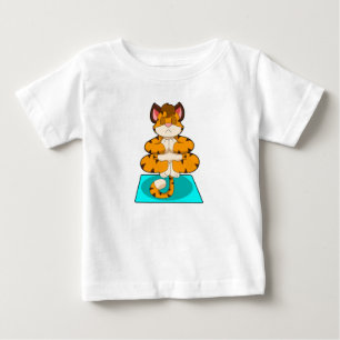 Tiger at Yoga on Yoga mat Baby T-Shirt