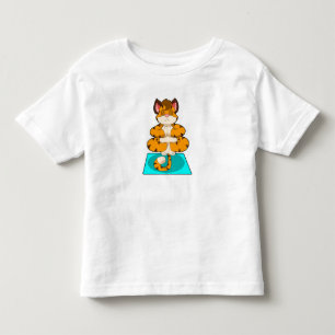Tiger at Yoga on Yoga mat Toddler T-Shirt