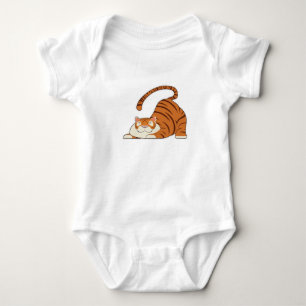 Tiger at Yoga Stretching Exercises Baby Bodysuit