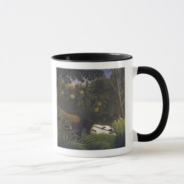 Tiger Attacking a Horse and a Sleeping Black Man ( Mug (Right)