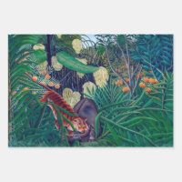 Tiger Attacking Buffalo in Exotic Tropical Jungle