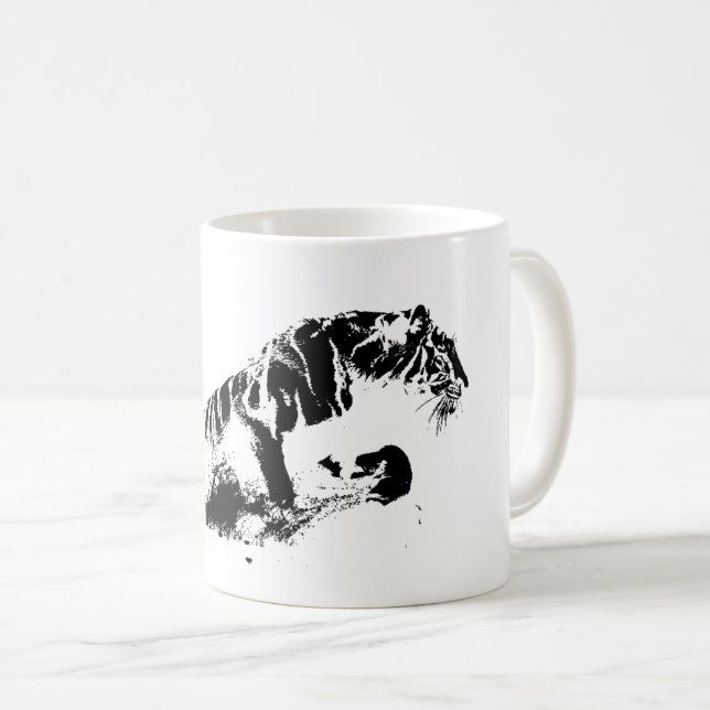 Tiger Attacking Coffee Mug (Front Right)