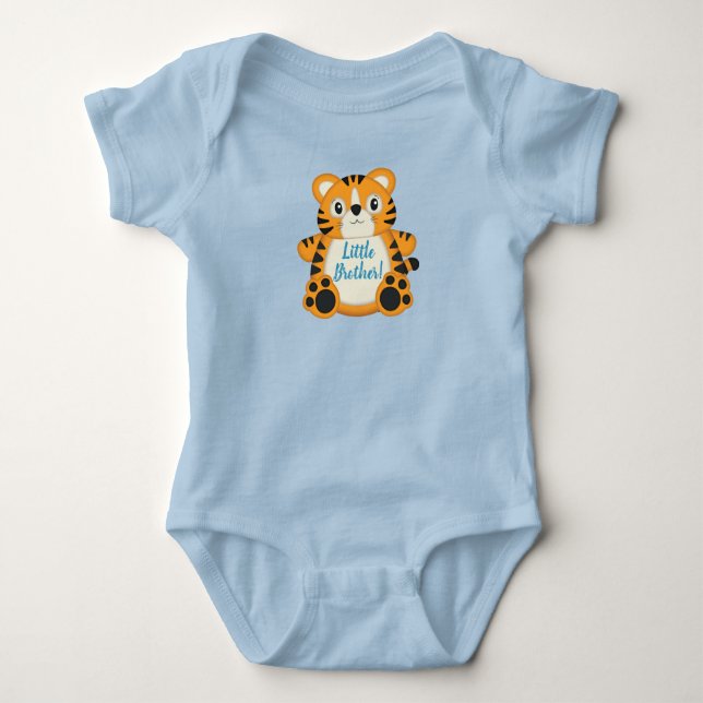 Tiger Baby Shower Blue Bodysuit (Front)