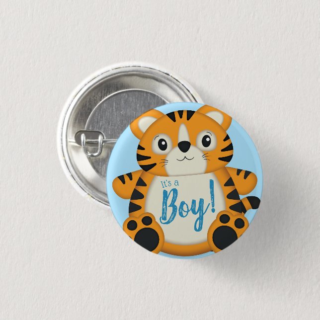 Tiger Baby Shower Safari 3 Cm Round Badge (Front & Back)