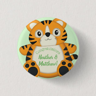Tiger Baby Shower Safari 3 Cm Round Badge