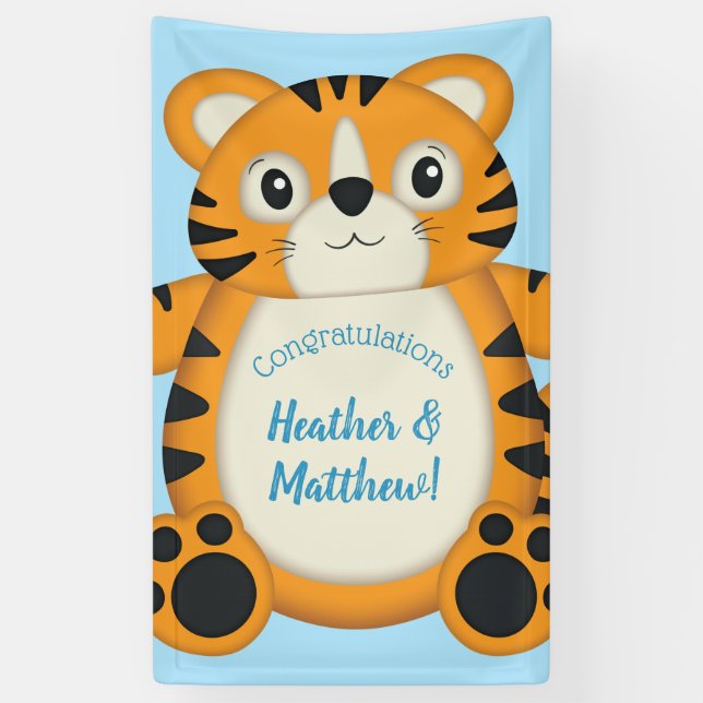 Tiger Baby Shower Safari Banner (Vertical)