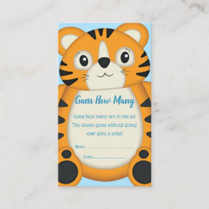Tiger Baby Shower Safari Enclosure Card