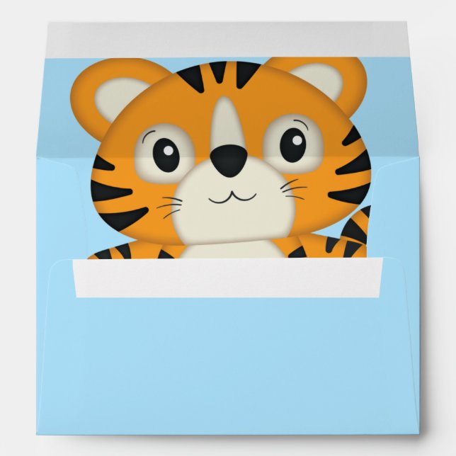 Tiger Baby Shower Safari Envelope (Back (Bottom))