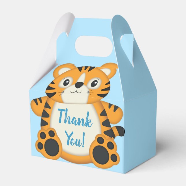 Tiger Baby Shower Safari Favour Box (Front Side)