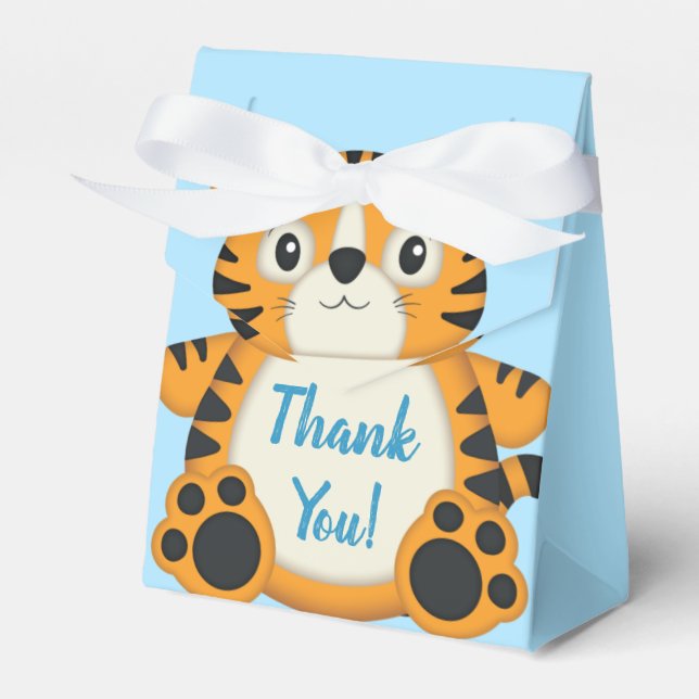 Tiger Baby Shower Safari Favour Box (Front Side)