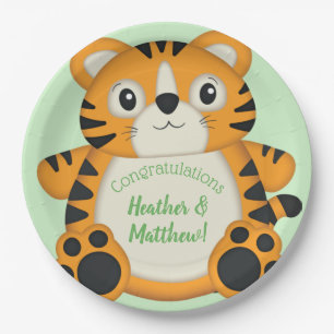 Tiger Baby Shower Safari Paper Plate