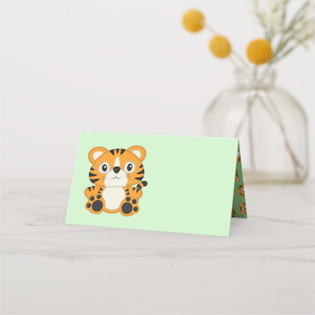 Tiger Baby Shower Safari Place Card (Front)
