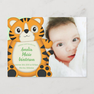 Tiger Baby Shower Safari Postcard