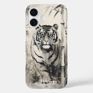 Tiger Bamboo Ink Painting iPhone 16 Case
