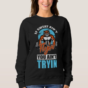 Tiger Barbell Weightlifter Workout Gym Fitness Co Sweatshirt