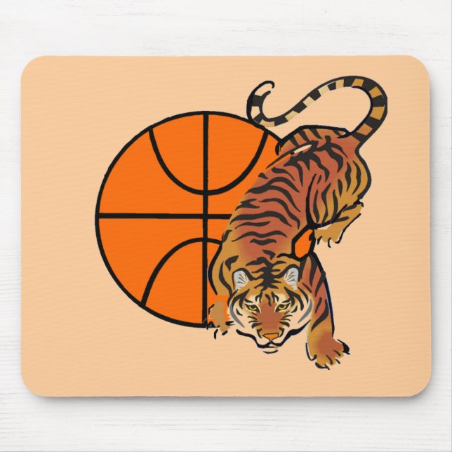 Tiger Basketball T-shirts and Gifts Mouse Mat (Front)