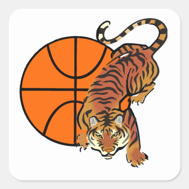 Tiger Basketball T-shirts and Gifts Square Sticker (Front)