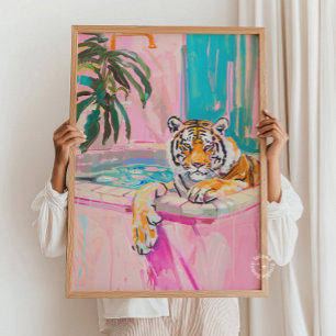 Tiger Bathtub Bathroom Print