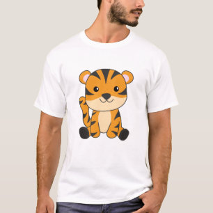 Tiger Big Cat Cute Animals For Kids T-Shirt