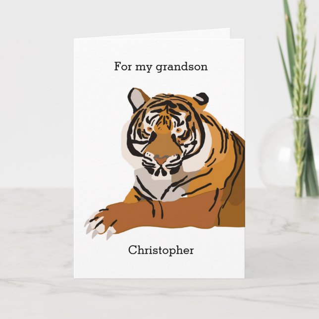 Tiger Birthday Card (Front)