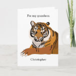 Tiger Birthday Card<br><div class="desc">A personalised tiger art birthday card for tiger lovers.</div>