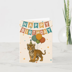 Tiger Birthday Card – Cute Jungle Animal