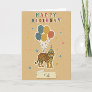 Tiger Birthday Card – Personalised Name